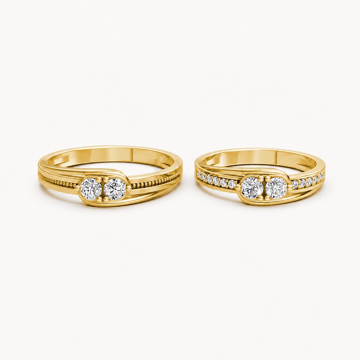 Nhẫn cưới A125 màu Vàng Gold thiết kế tinh xảo, độc đáo
