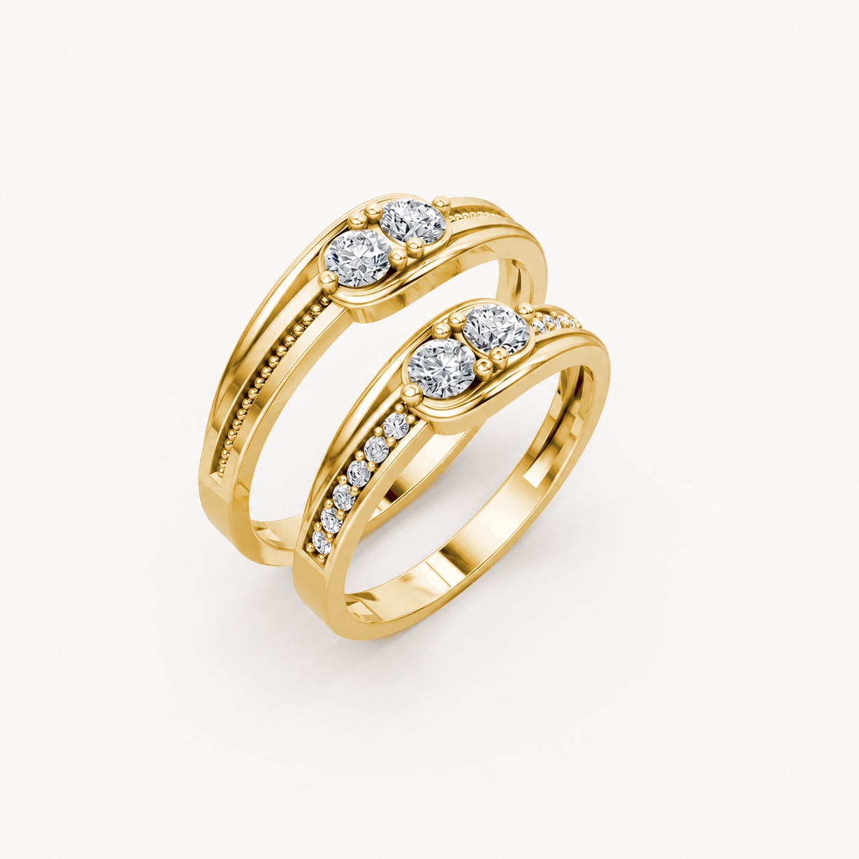 Nhẫn cưới A125 màu Vàng Gold thiết kế tinh tế, sang trọng