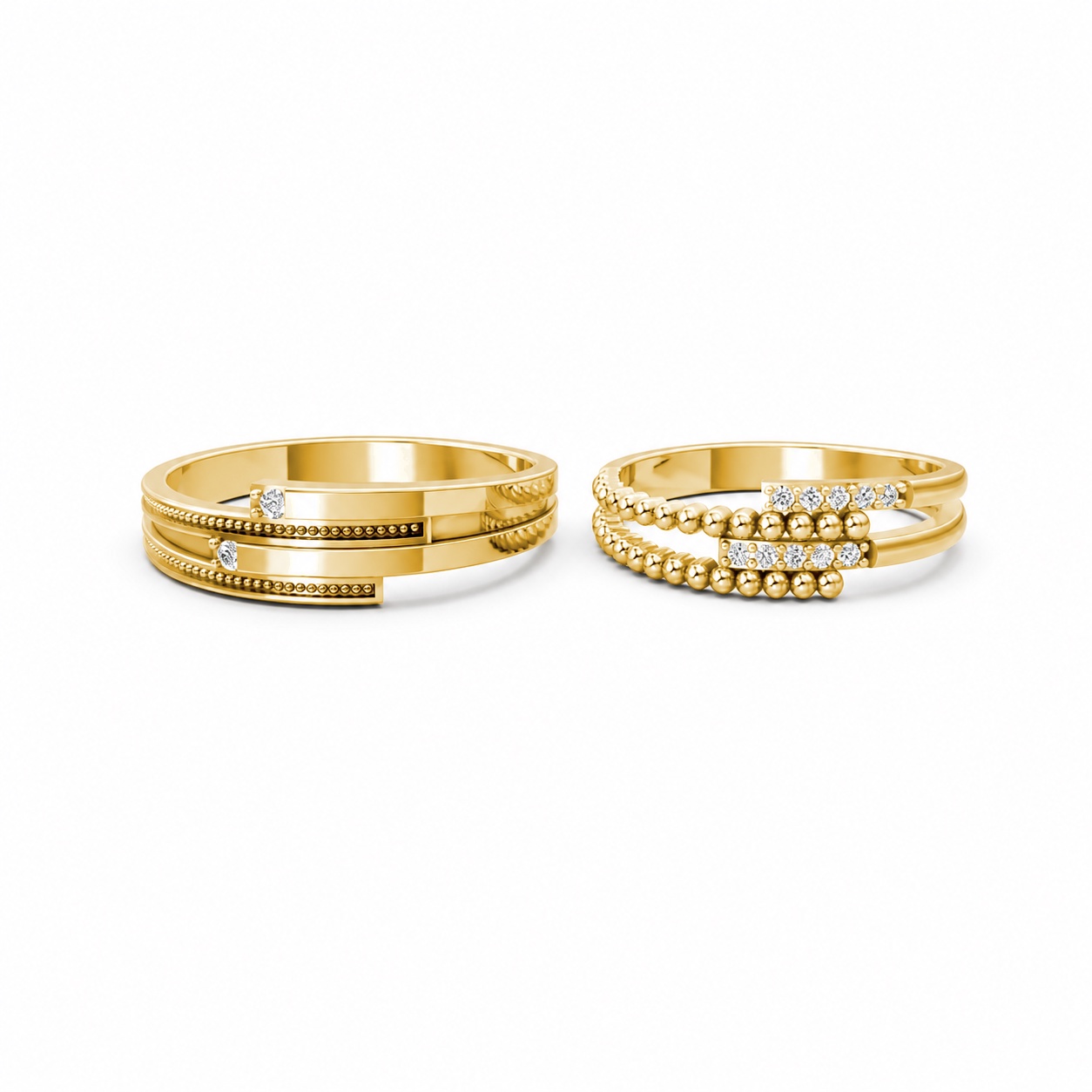 Nhẫn cưới A126 màu Vàng Gold thiết kế tinh xảo, độc đáo