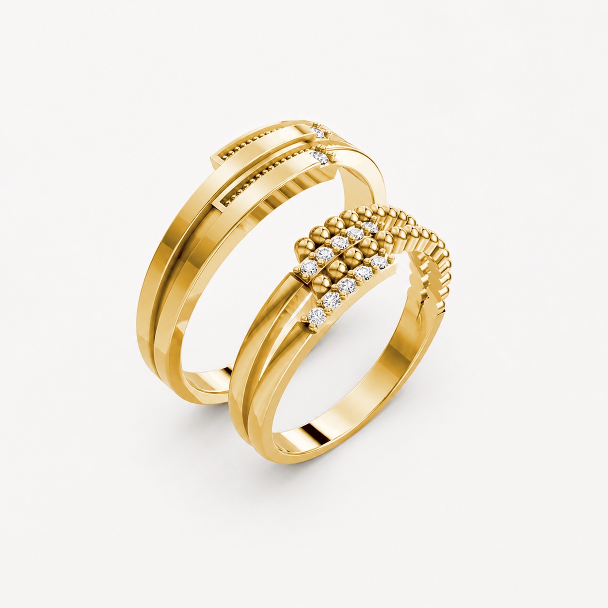 Nhẫn cưới A126 màu Vàng Gold thiết kế tinh tế, sang trọng