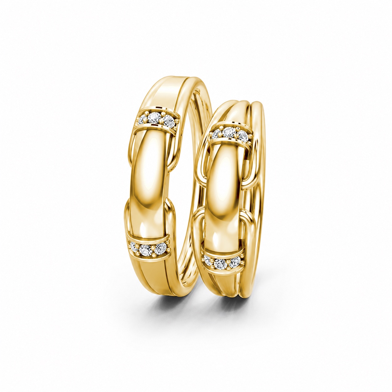 Nhẫn cưới A127 màu Vàng Gold thiết kế tinh xảo, độc đáo