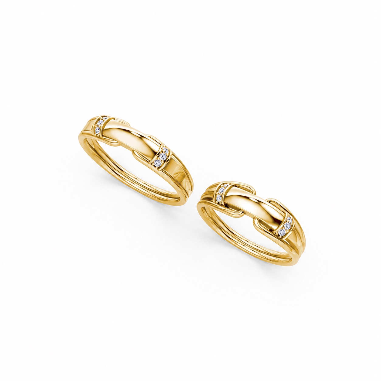 Nhẫn cưới A127 màu Vàng Gold thiết kế phá cách, sang trọng