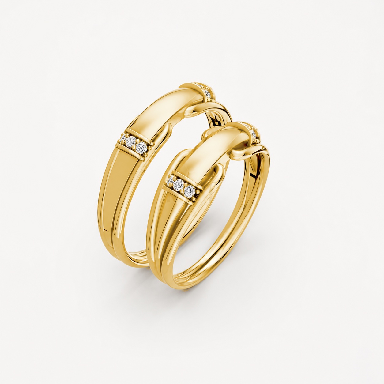 Nhẫn cưới A127 màu Vàng Gold thiết kế tinh tế, sang trọng