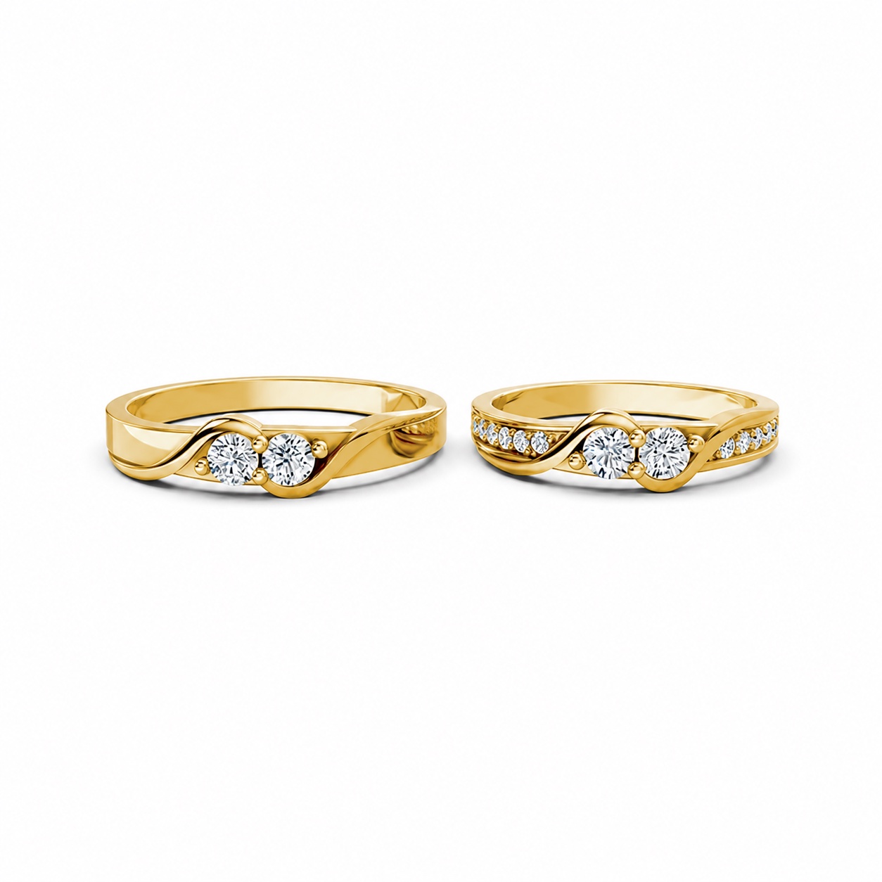Nhẫn cưới A129 màu Vàng Gold vàng 10K/14K/18K/607 cao cấp, thanh lịch