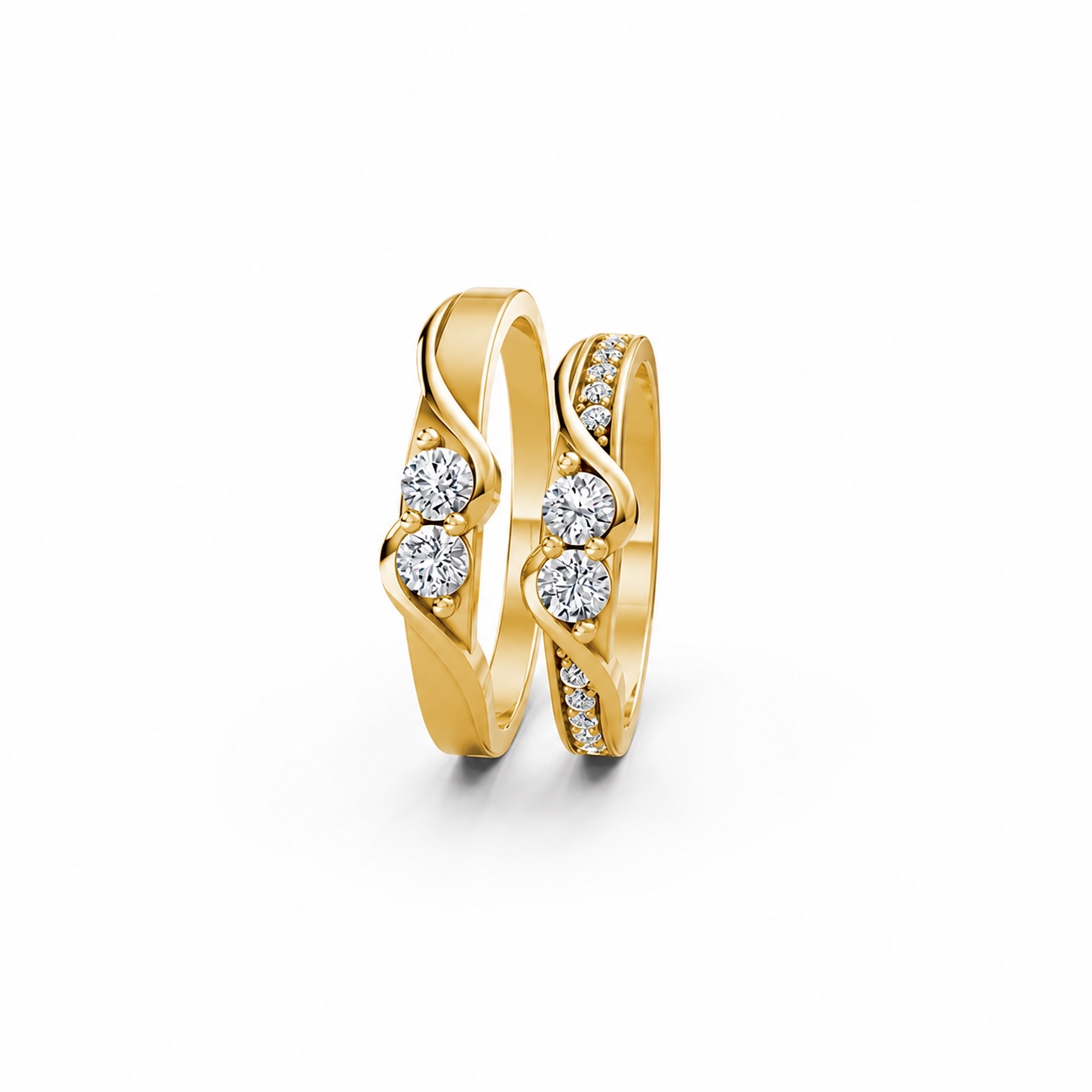 Nhẫn cưới A129 màu Vàng Gold thiết kế tinh xảo, độc đáo