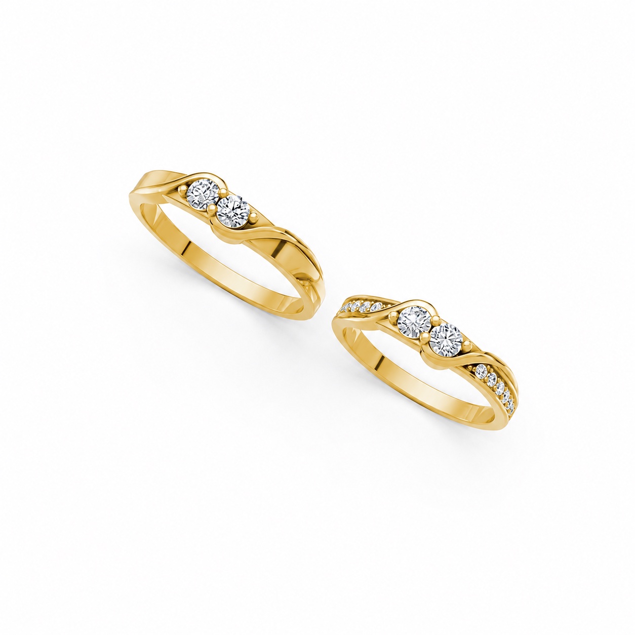 Nhẫn cưới A129 màu Vàng Gold thiết kế phá cách, sang trọng