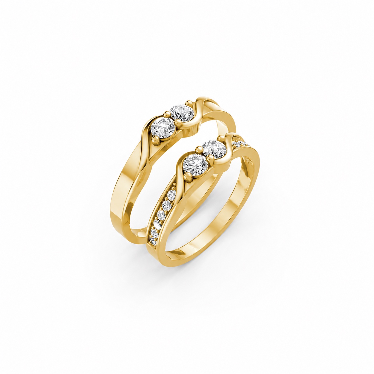Nhẫn cưới A129 màu Vàng Gold thiết kế tinh tế, sang trọng