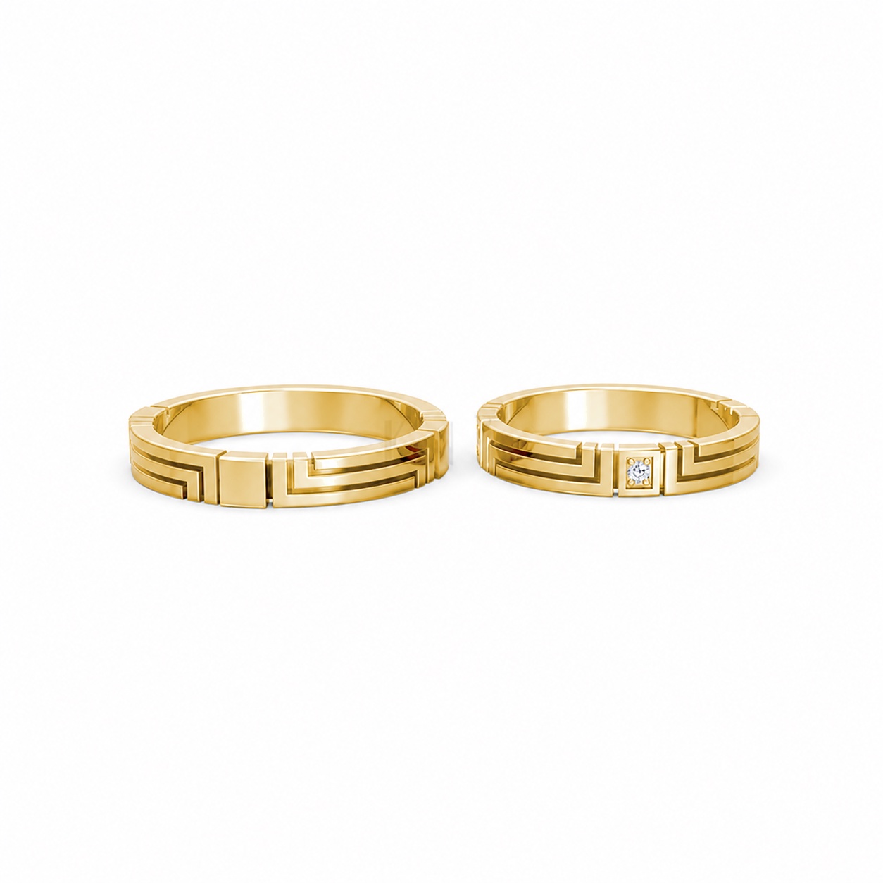 Nhẫn cưới A130 màu Vàng Gold thiết kế tinh xảo, độc đáo