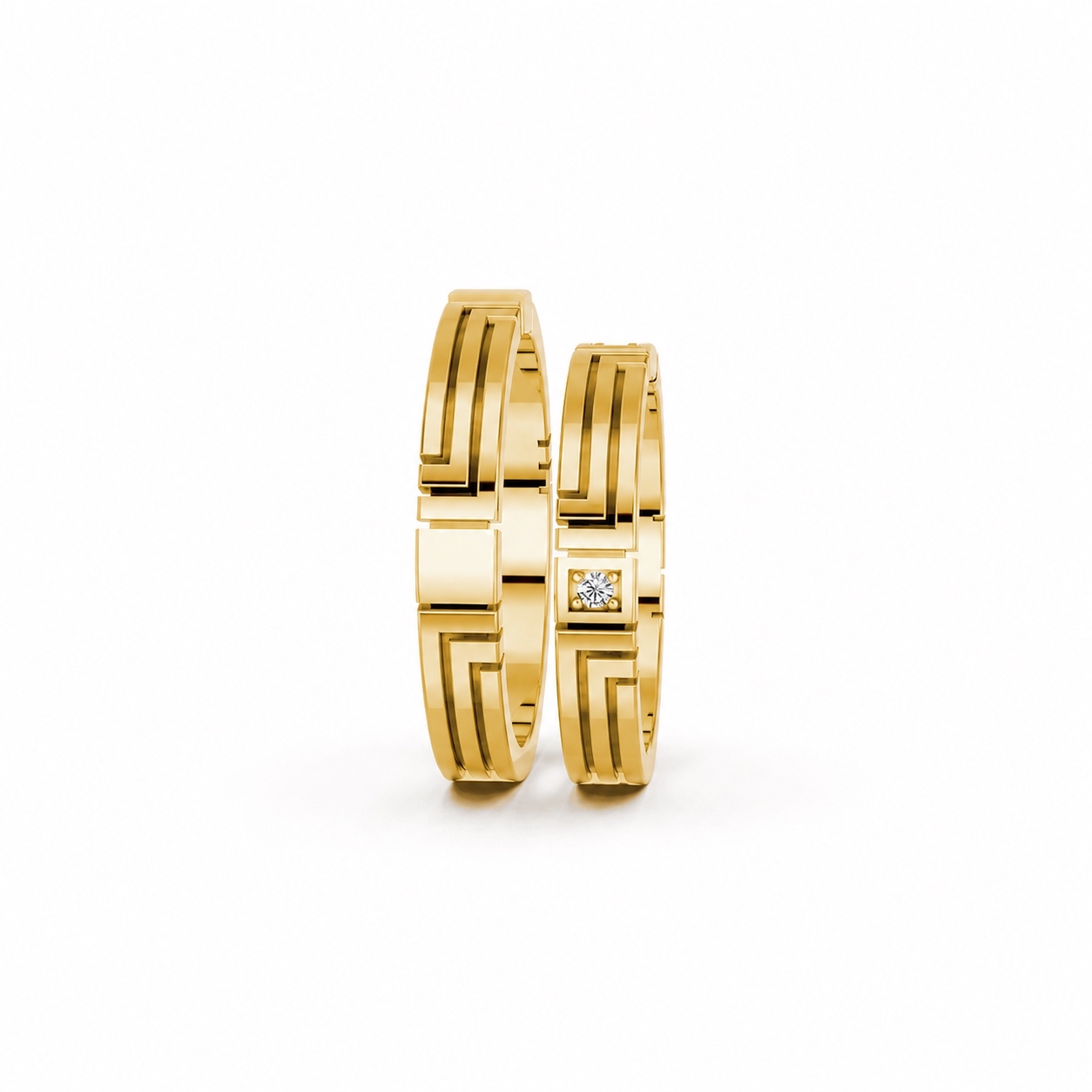 Nhẫn cưới A130 màu Vàng Gold vàng 10K/14K/18K/607 cao cấp, thanh lịch