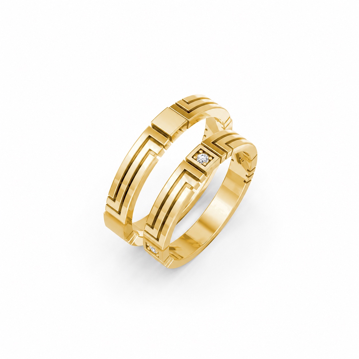 Nhẫn cưới A130 màu Vàng Gold thiết kế tinh tế, sang trọng