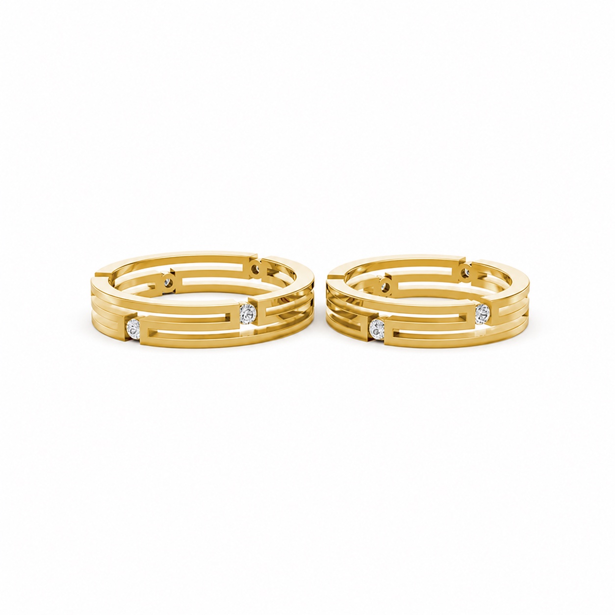 Nhẫn cưới A131 màu Vàng Gold vàng 10K/14K/18K/607 cao cấp, thanh lịch