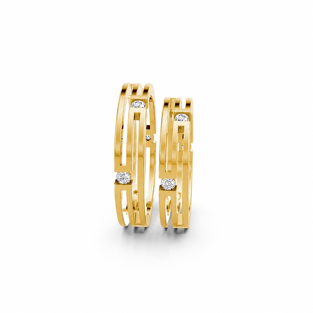 Nhẫn cưới A131 màu Vàng Gold thiết kế phá cách, sang trọng