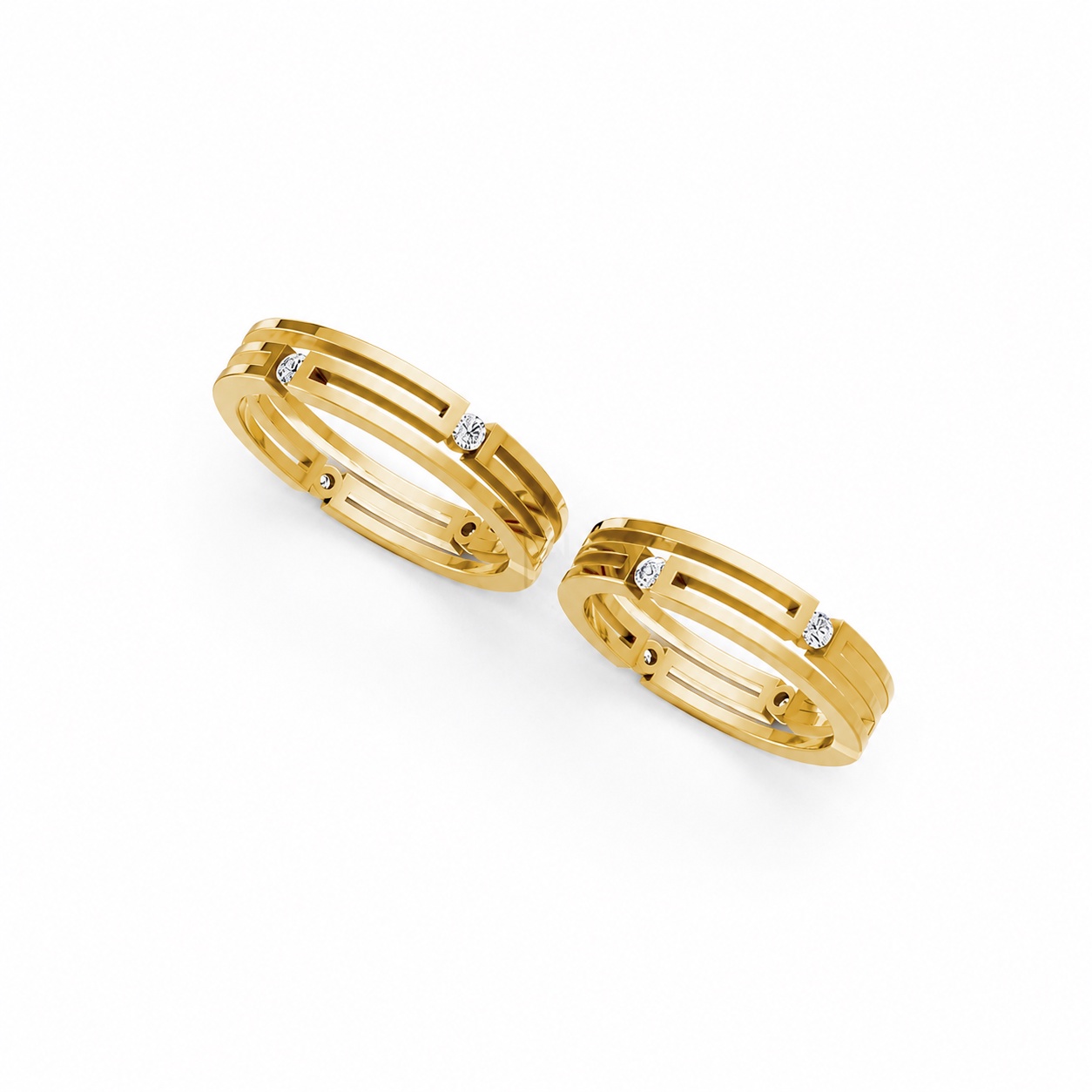 Nhẫn cưới A131 màu Vàng Gold thiết kế tinh xảo, độc đáo