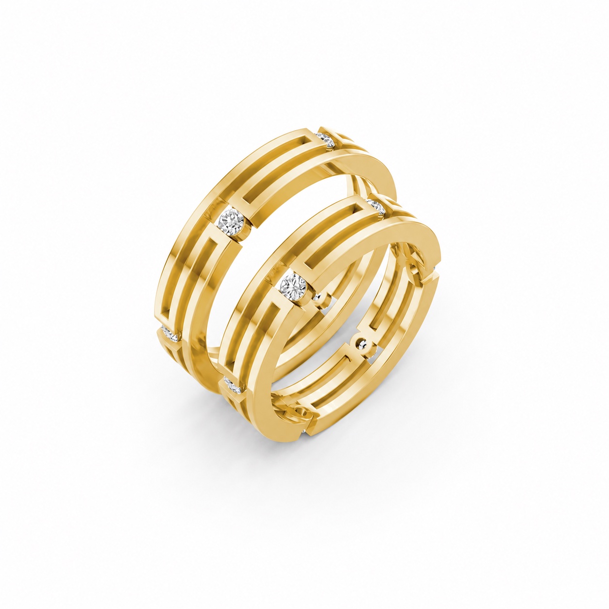 Nhẫn cưới A131 màu Vàng Gold thiết kế tinh tế, sang trọng