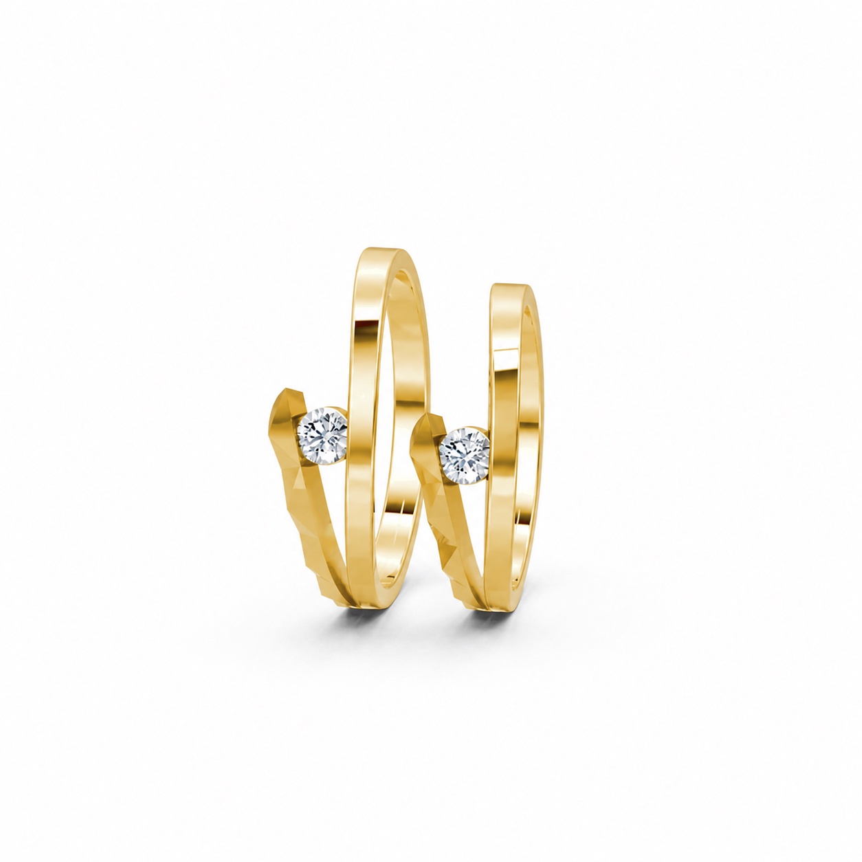 Nhẫn cưới A132 màu Vàng Gold thiết kế tinh xảo, độc đáo