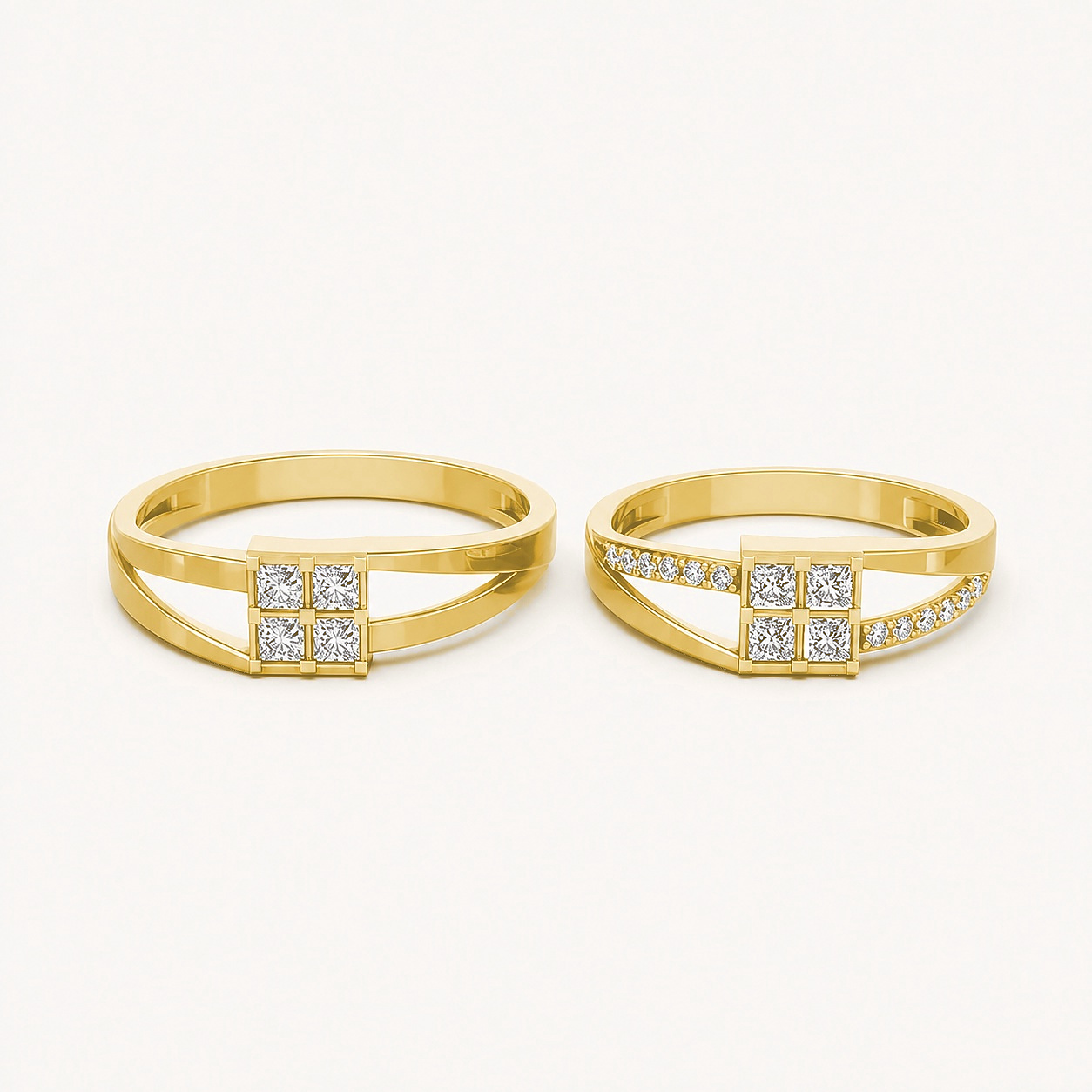 Nhẫn cưới A133 màu Vàng Gold thiết kế tinh xảo, độc đáo