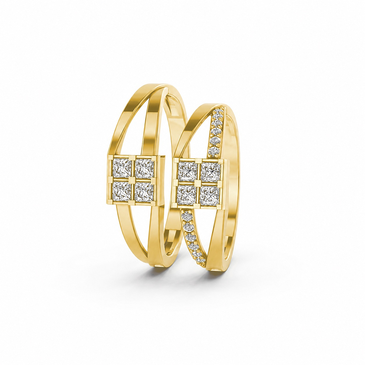 Nhẫn cưới A133 màu Vàng Gold vàng 10K/14K/18K/607 cao cấp, thanh lịch