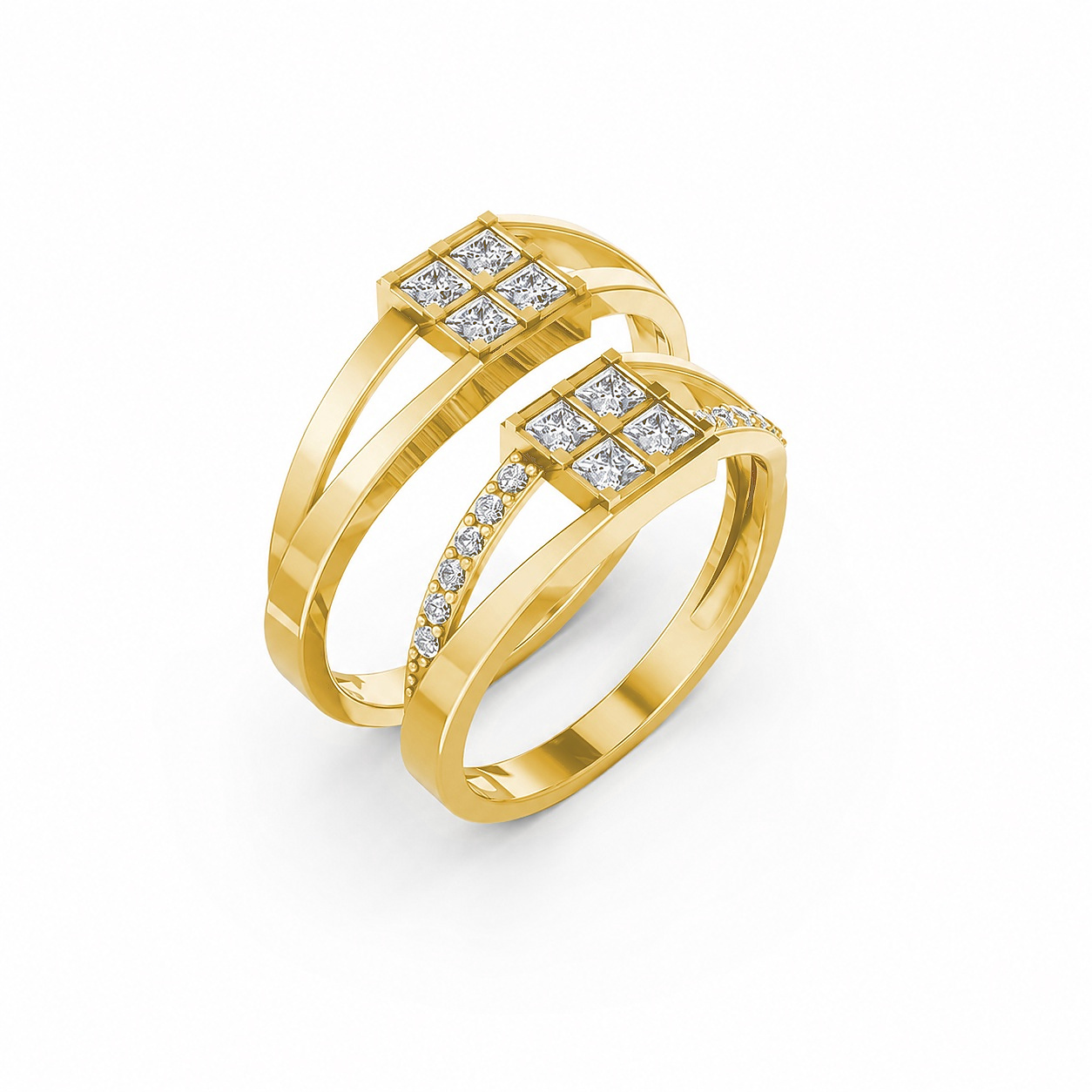 Nhẫn cưới A133 màu Vàng Gold thiết kế tinh tế, sang trọng