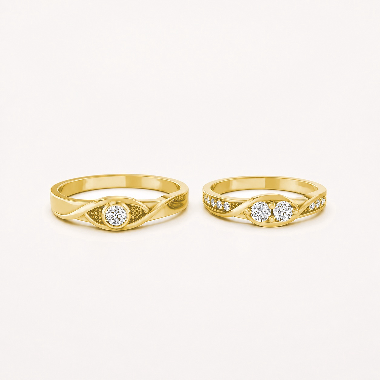 Nhẫn cưới A134 màu Vàng Gold thiết kế tinh xảo, độc đáo