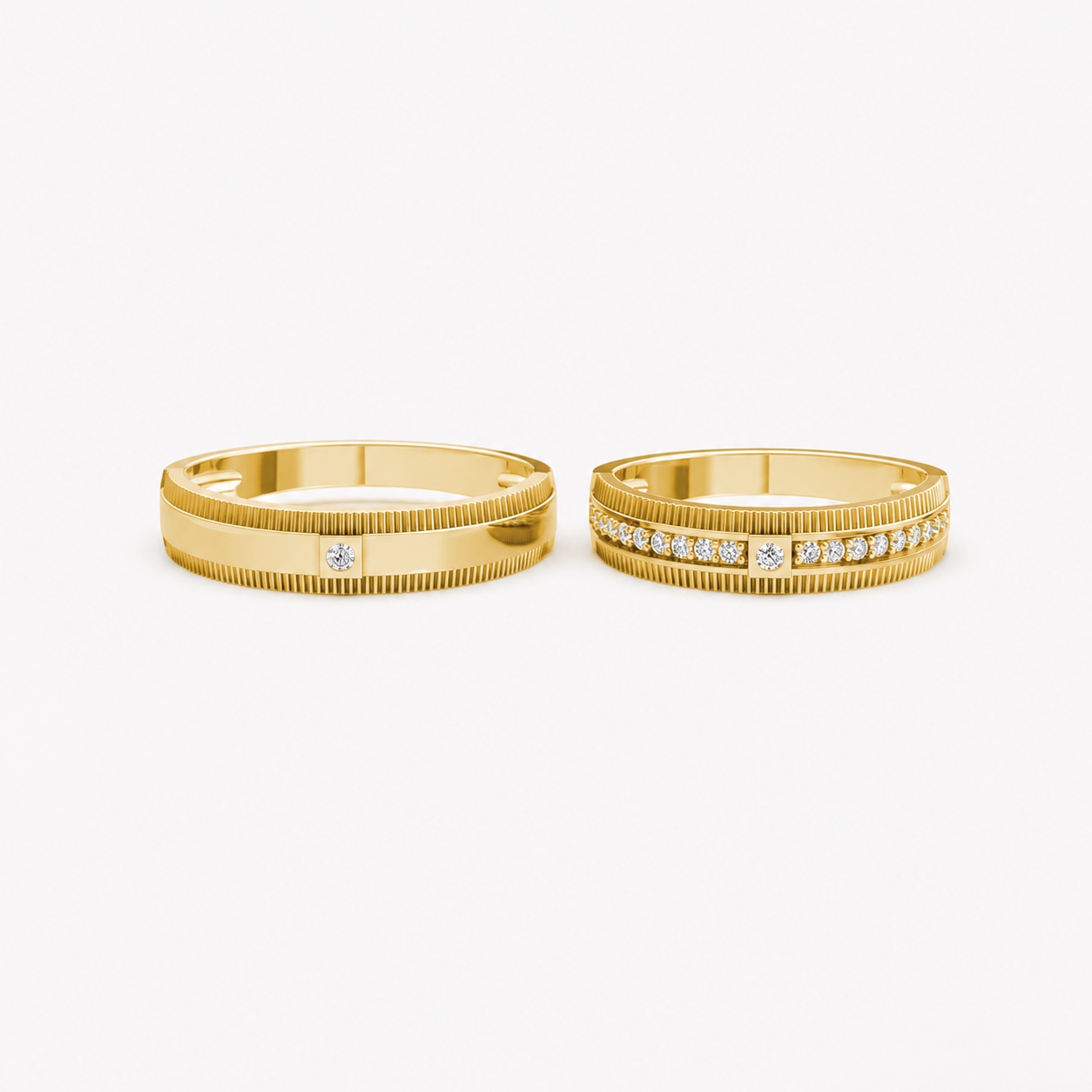Nhẫn cưới A136 màu Vàng Gold thiết kế tinh xảo, độc đáo