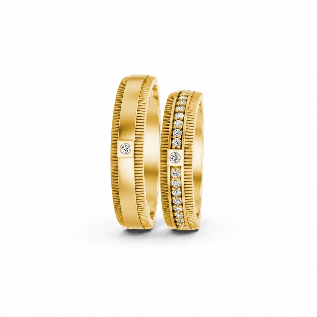 Nhẫn cưới A136 màu Vàng Gold vàng 10K/14K/18K/607 cao cấp, thanh lịch