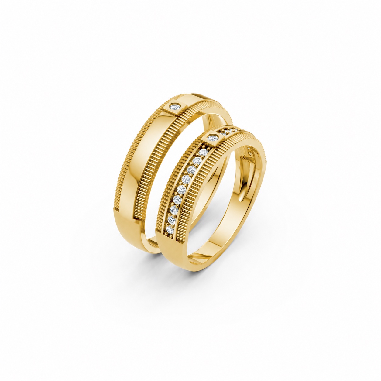 Nhẫn cưới A136 màu Vàng Gold thiết kế tinh tế, sang trọng