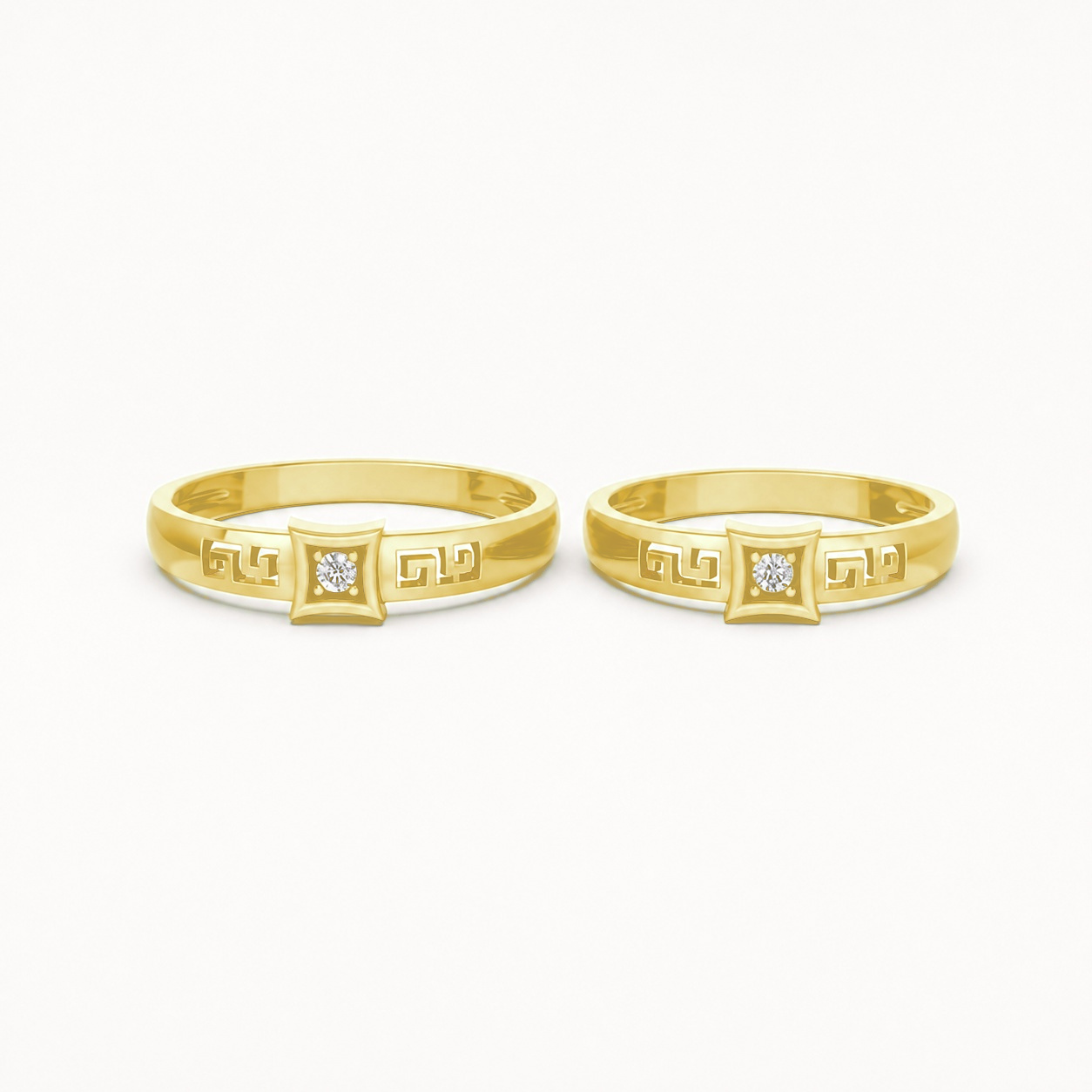 Nhẫn cưới A137 màu Vàng Gold thiết kế tinh xảo, độc đáo