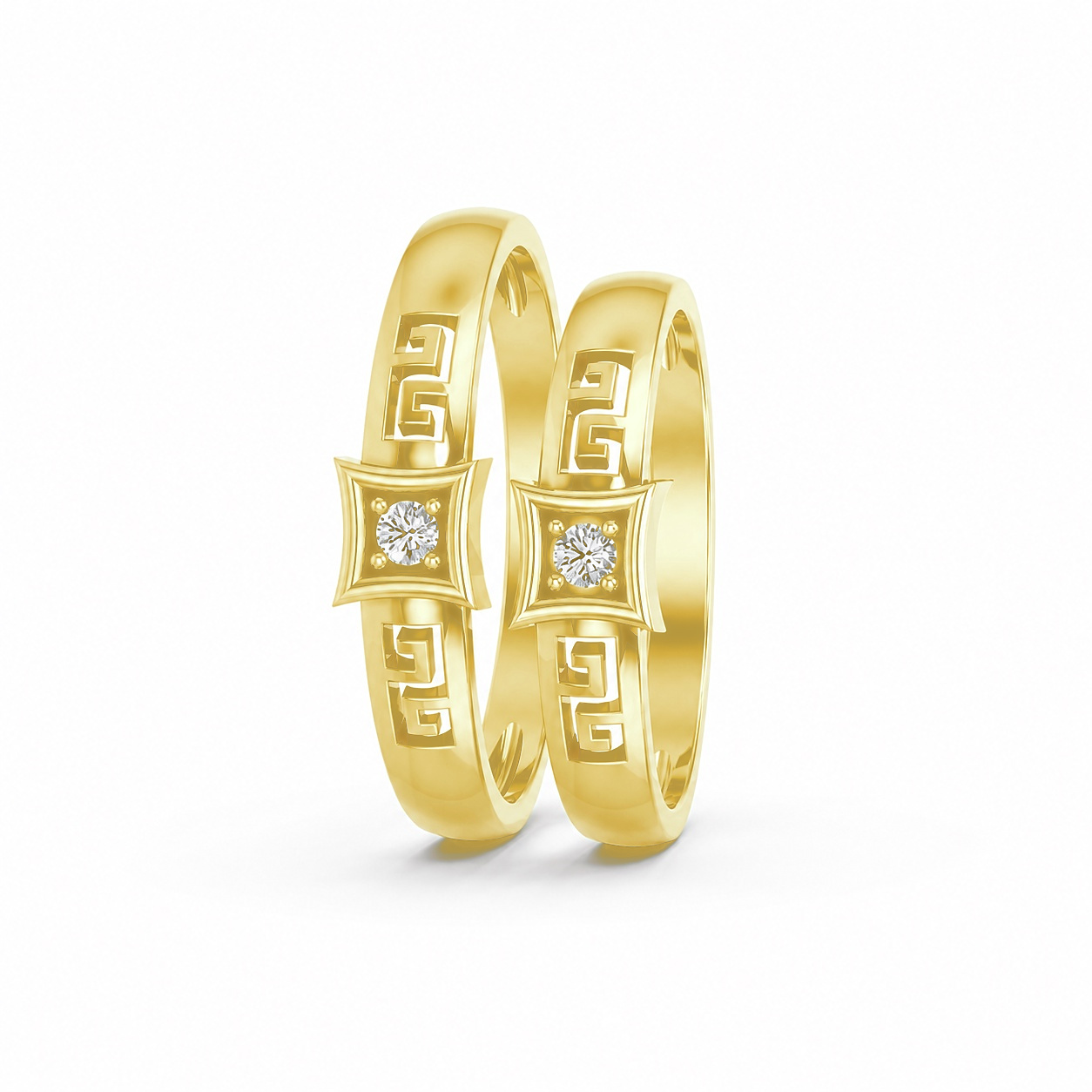 Nhẫn cưới A137 màu Vàng Gold vàng 10K/14K/18K/607 cao cấp, thanh lịch