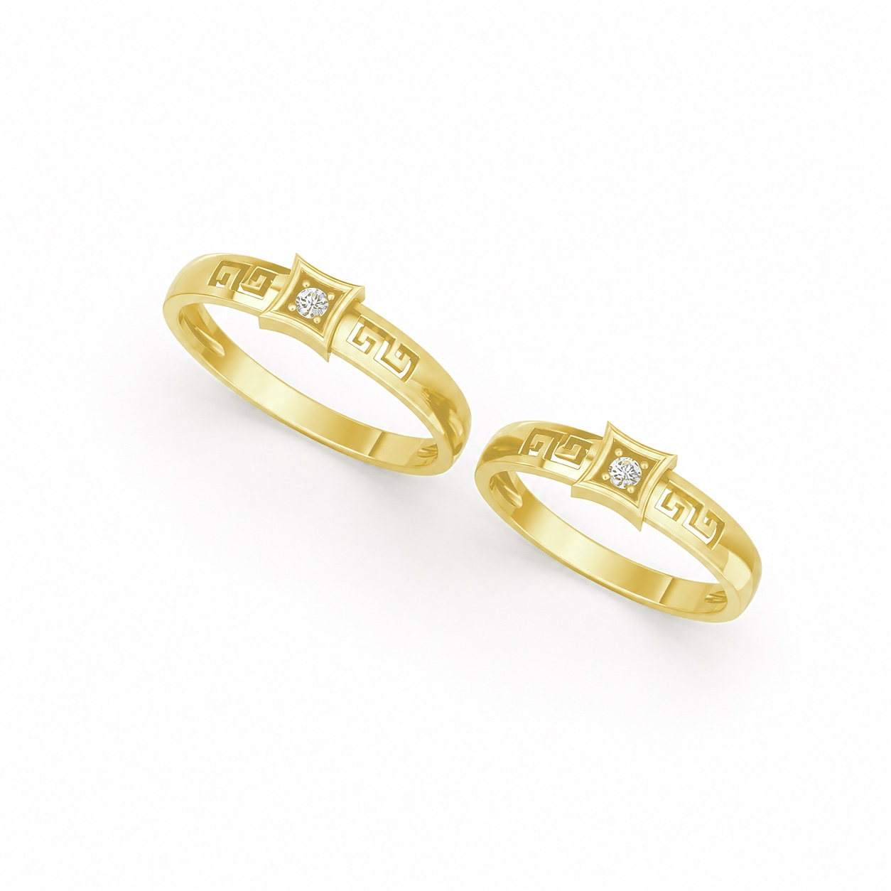 Nhẫn cưới A137 màu Vàng Gold thiết kế phá cách, sang trọng