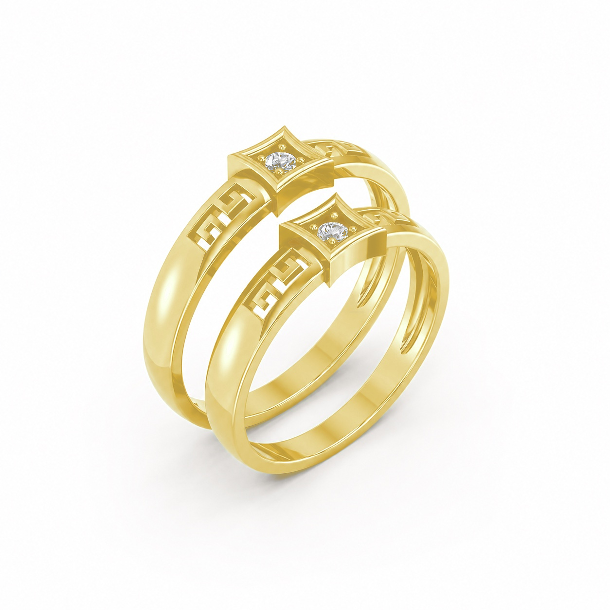 Nhẫn cưới A137 màu Vàng Gold thiết kế tinh tế, sang trọng