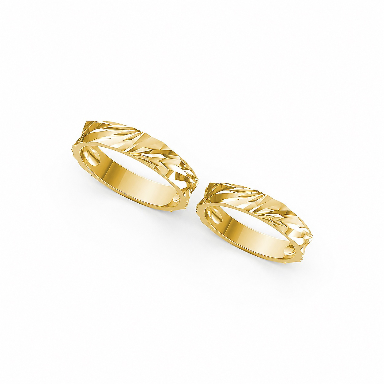Nhẫn cưới A139 màu Vàng Gold thiết kế phá cách, sang trọng