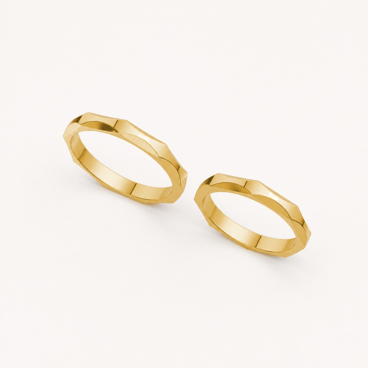Nhẫn cưới A143 màu Vàng Gold thiết kế phá cách, sang trọng