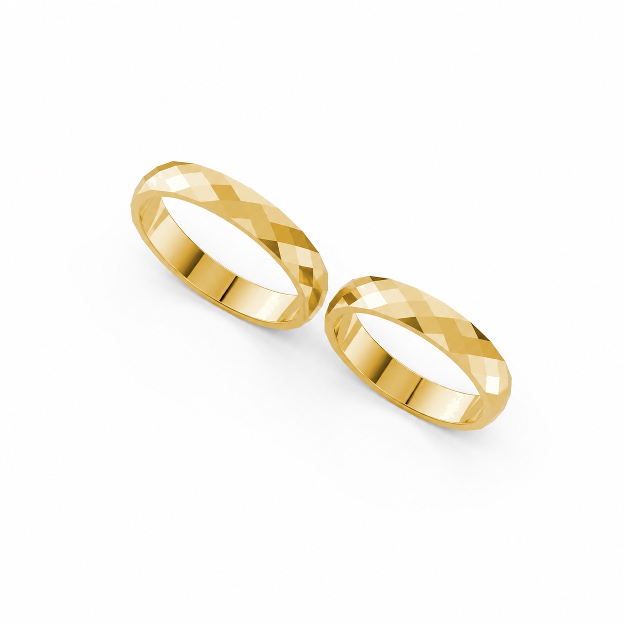 Nhẫn cưới A144 màu Vàng Gold thiết kế phá cách, sang trọng