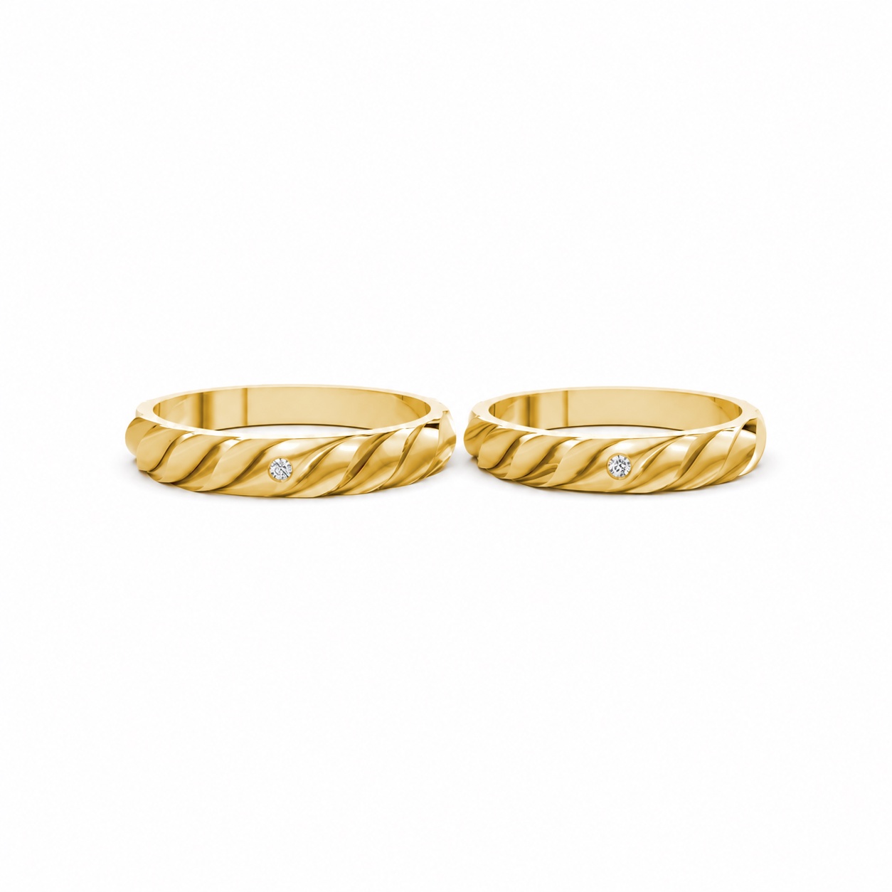 Nhẫn cưới A146 màu Vàng Gold thiết kế tinh xảo, độc đáo