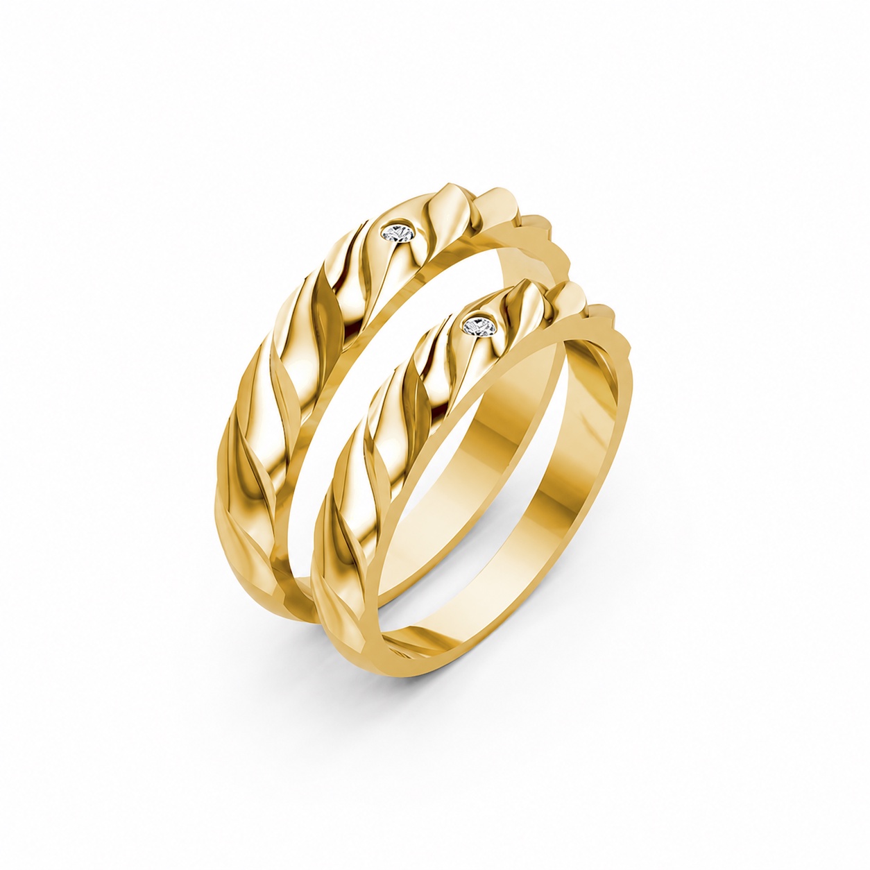 Nhẫn cưới A146 màu Vàng Gold thiết kế tinh tế, sang trọng