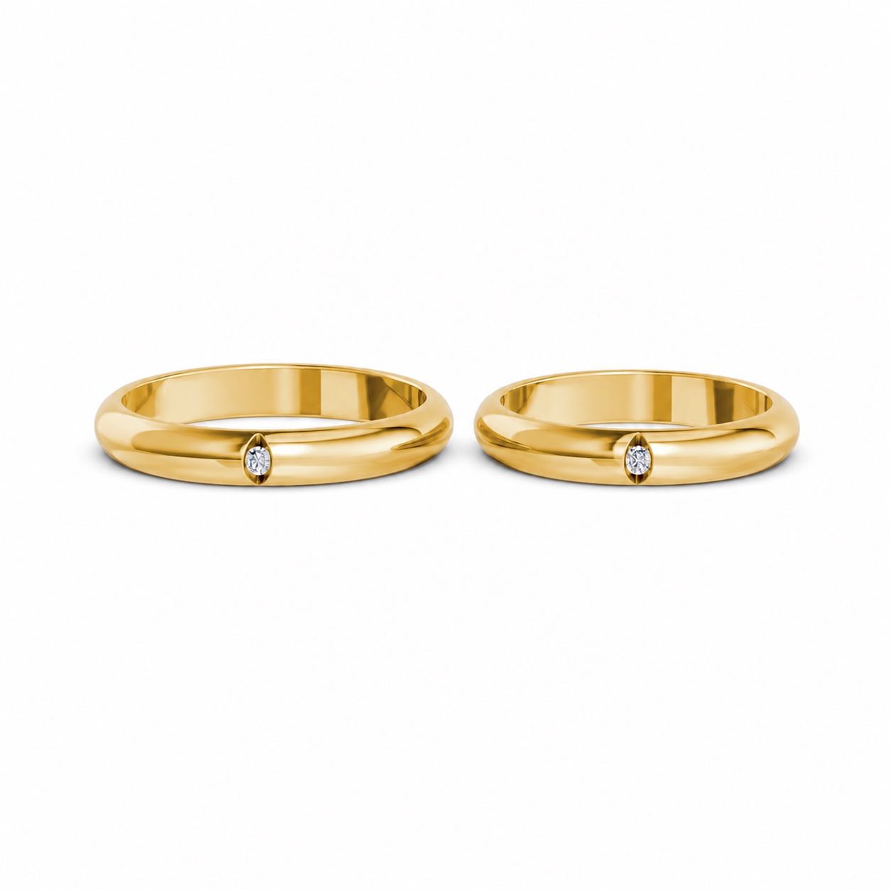 Nhẫn cưới A148 màu Vàng Gold thiết kế phá cách, sang trọng