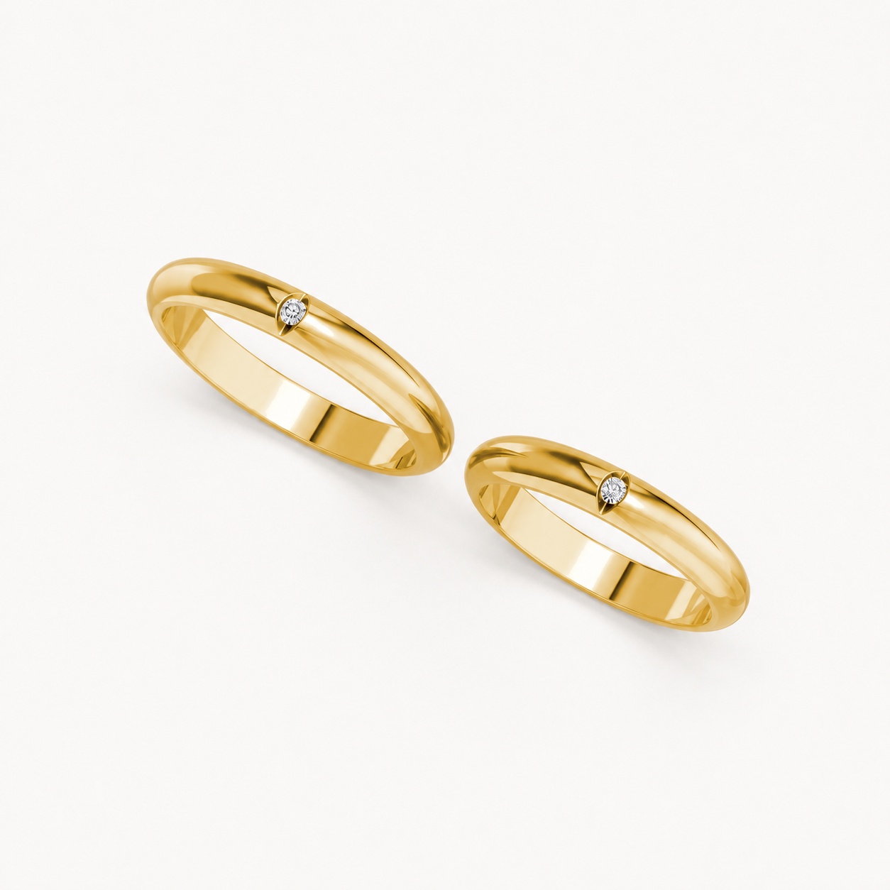 Nhẫn cưới A148 màu Vàng Gold thiết kế tinh xảo, độc đáo