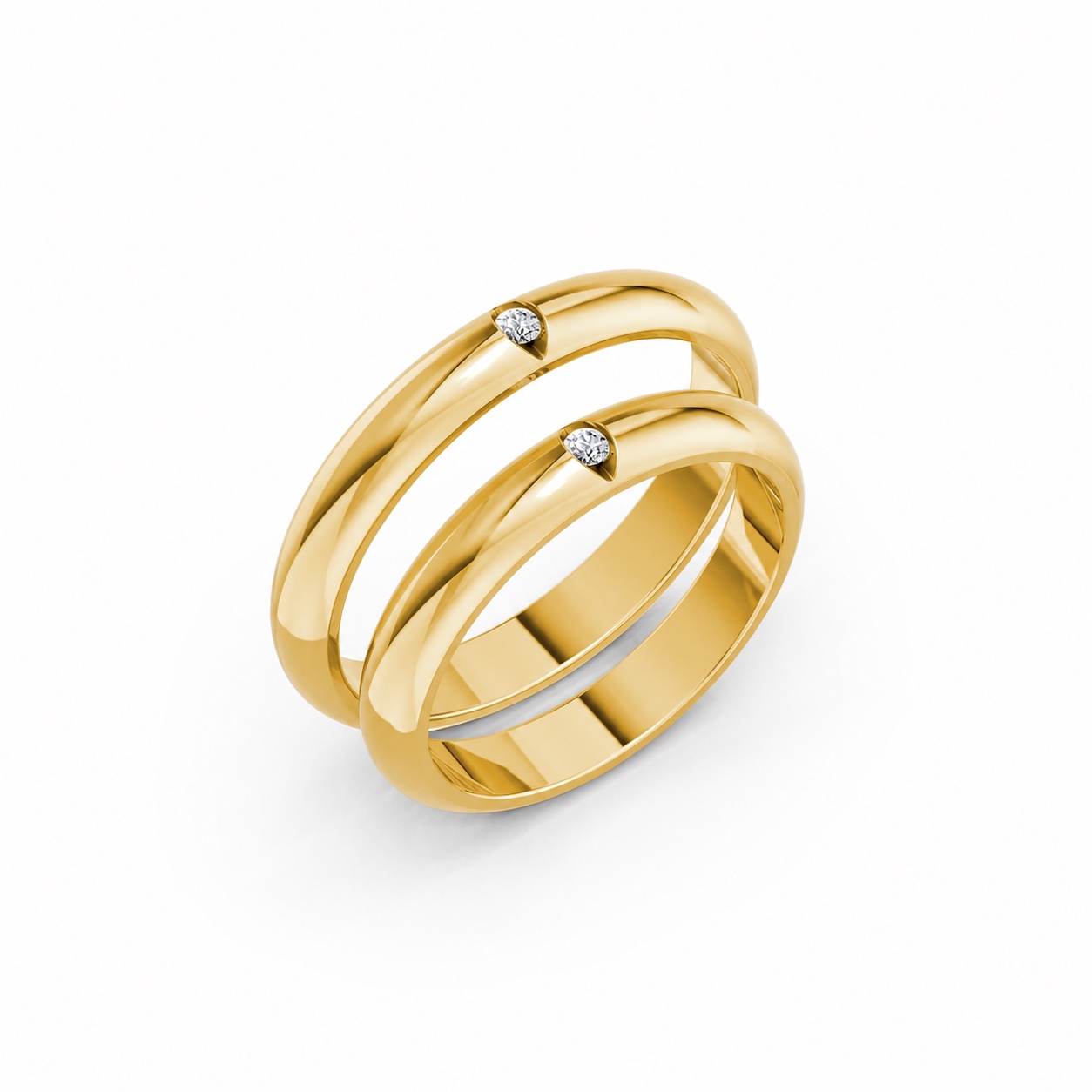 Nhẫn cưới A148 màu Vàng Gold thiết kế tinh tế, sang trọng