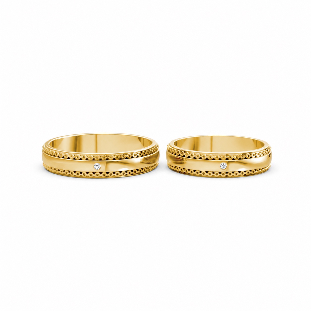 Nhẫn cưới A151 Vàng Gold vàng 10K/14K/18K/607 cao cấp, thanh lịch