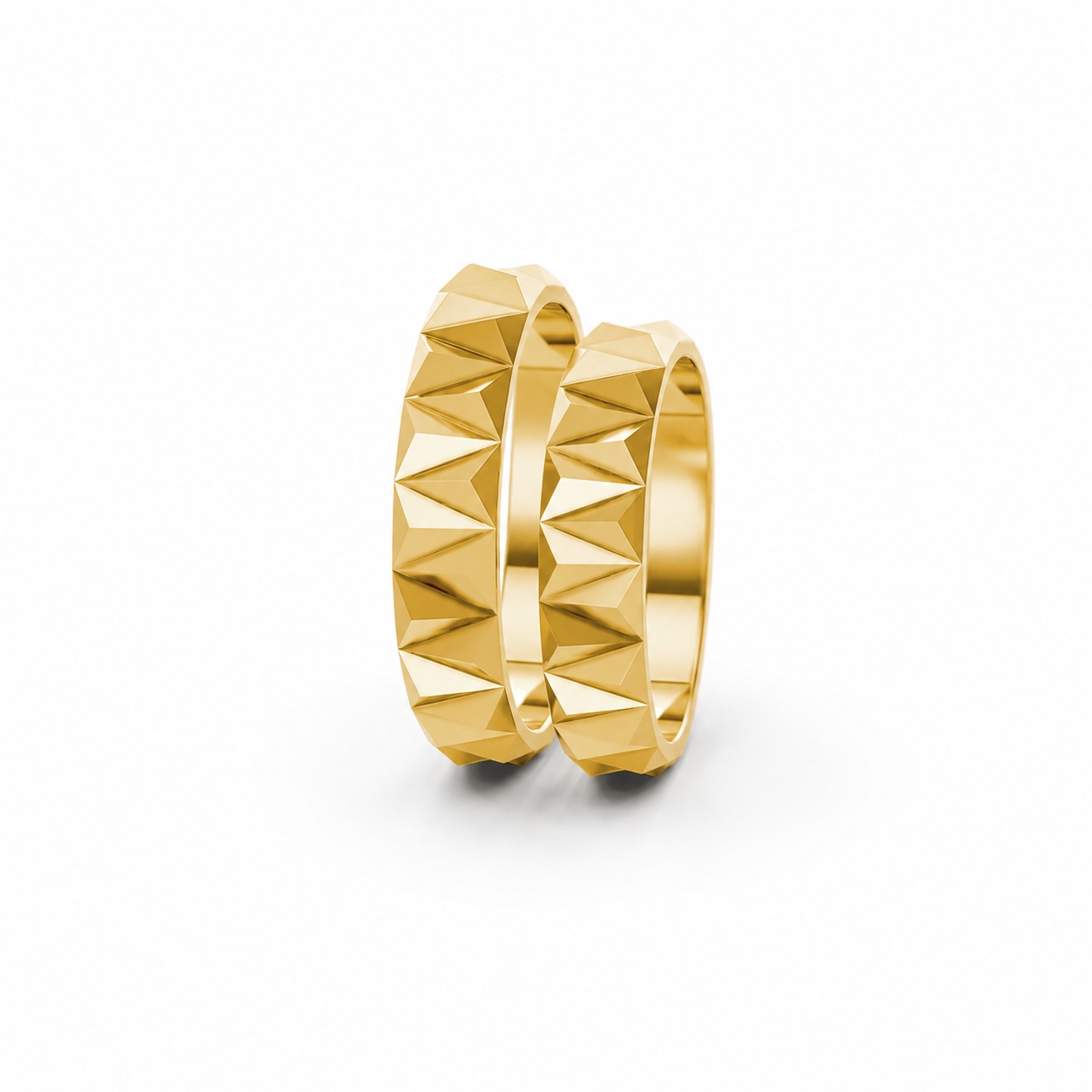 Nhẫn cưới A153 màu Vàng Gold thiết kế phá cách, sang trọng