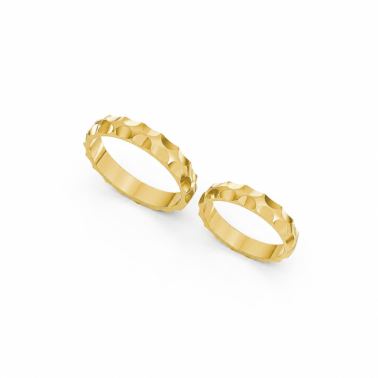 Nhẫn cưới A154 màu Vàng Gold thiết kế phá cách, sang trọng