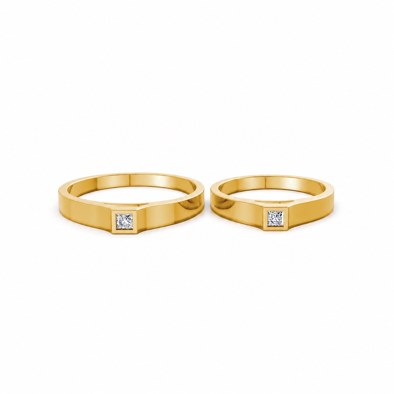 Nhẫn cưới A155 màu Vàng Gold thiết kế tinh xảo, độc đáo