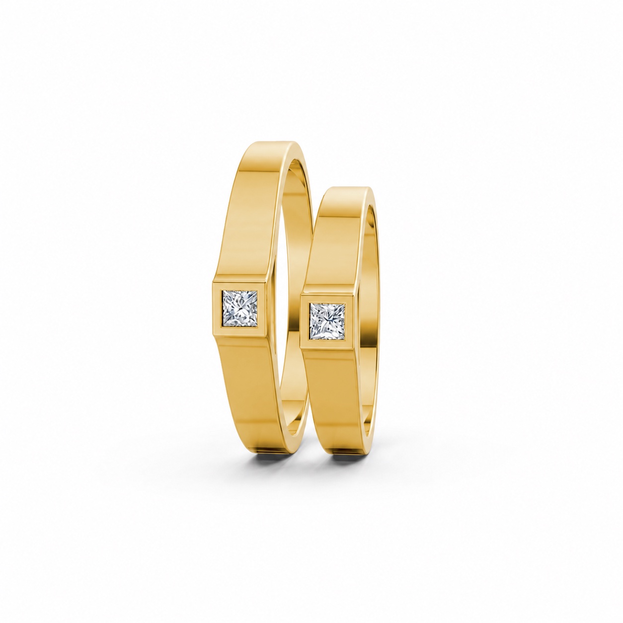Nhẫn cưới A155 màu Vàng Gold thiết kế phá cách, sang trọng