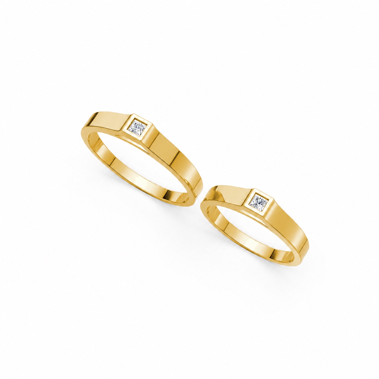 Nhẫn cưới A155 màu Vàng Gold vàng 10K/14K/18K/607 cao cấp, thanh lịch