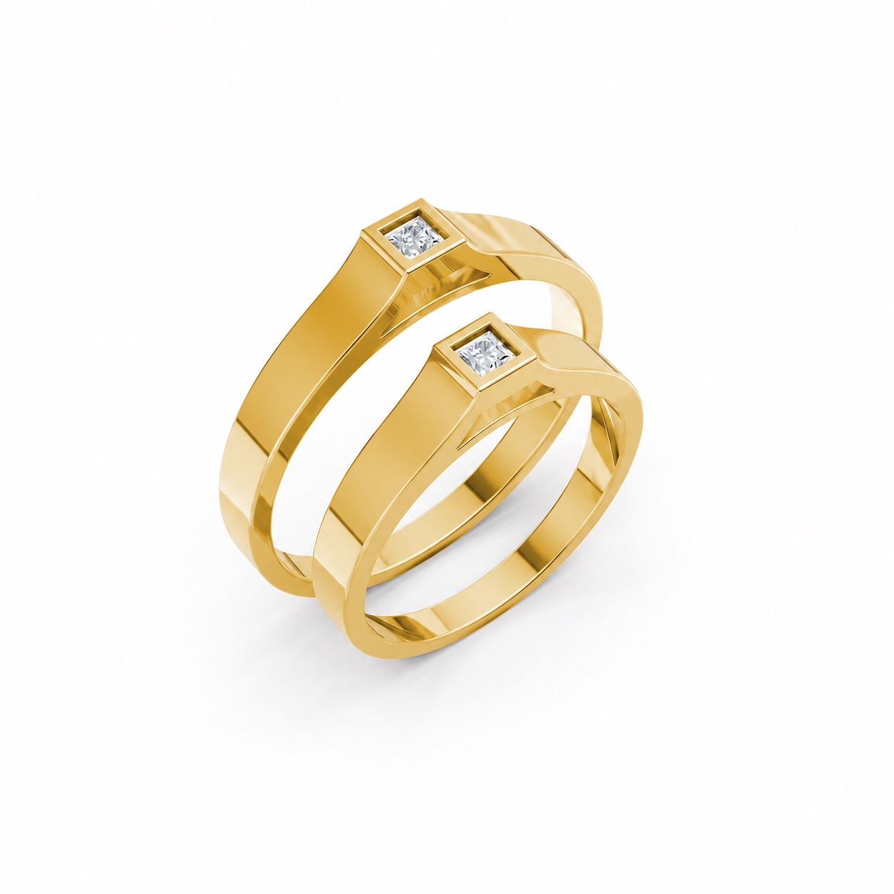 Nhẫn cưới A155 màu Vàng Gold thiết kế tinh tế, sang trọng