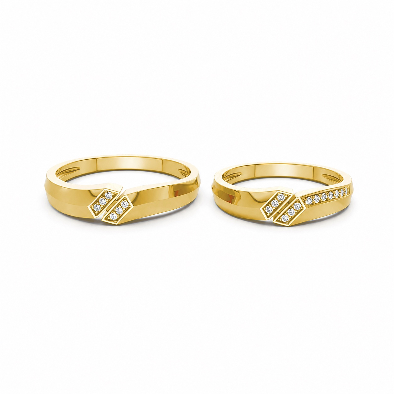 Nhẫn cưới A158 màu Vàng Gold vàng 10K/14K/18K/607 cao cấp, thanh lịch