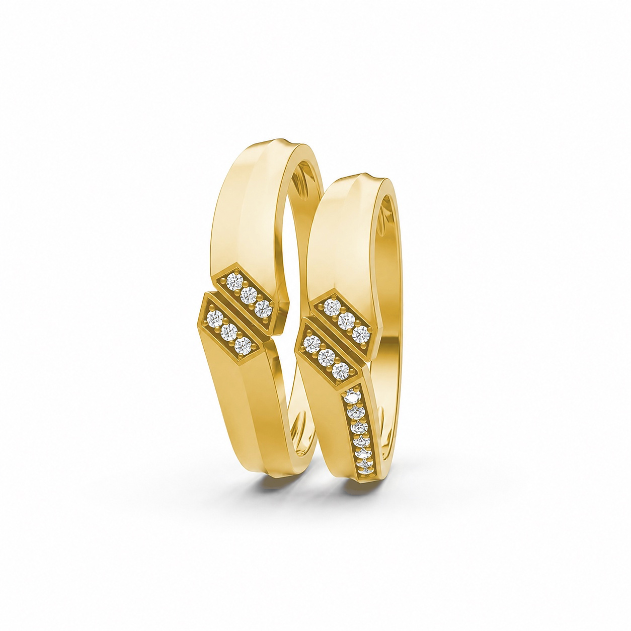 Nhẫn cưới A158 màu Vàng Gold thiết kế tinh xảo, độc đáo