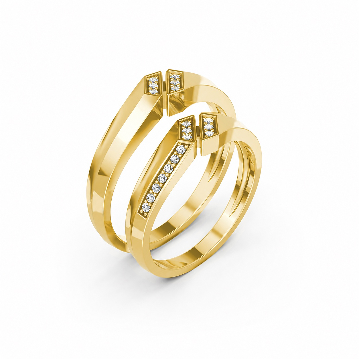 Nhẫn cưới A158 màu Vàng Gold thiết kế tinh tế, sang trọng