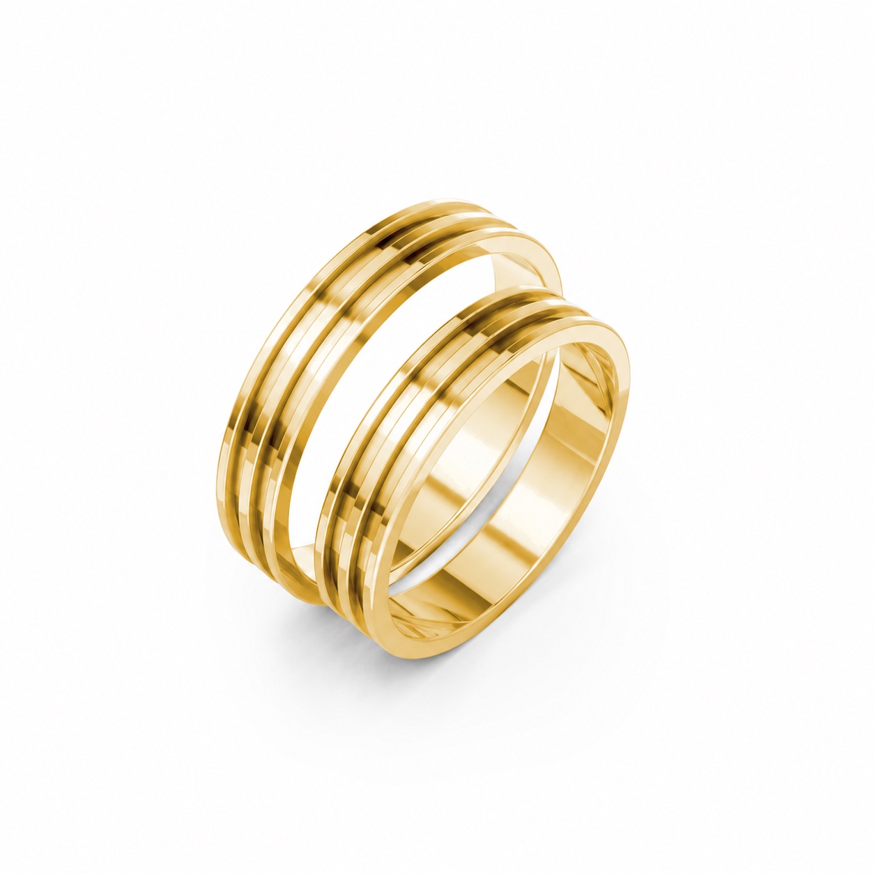 Nhẫn cưới Collab Ceramic – A162 màu Vàng Gold thiết kế tinh tế, sang trọng