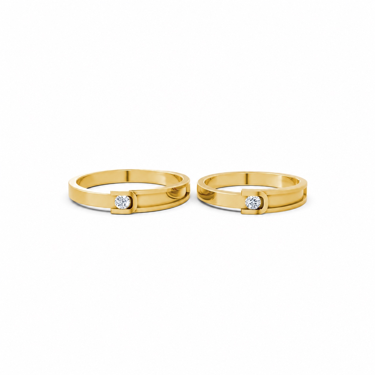 NHẪN CƯỚI A163 Vàng Gold thiết kế phá cách, sang trọng